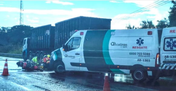  Acidente deixa motociclista ferido em pedágio na Dom Gabriel